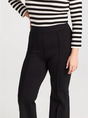 SPANX Black Pull-On Flare Pants with Front Seam